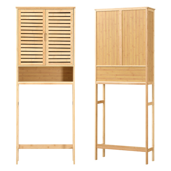 Badrumshylla Geta 170x66x23 cm bambu [en.casa]
