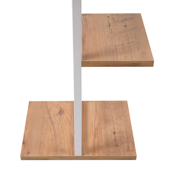 Blaabjerg metallhylla för växter 90x35x26cm vit / valnötsutseende [en.casa]