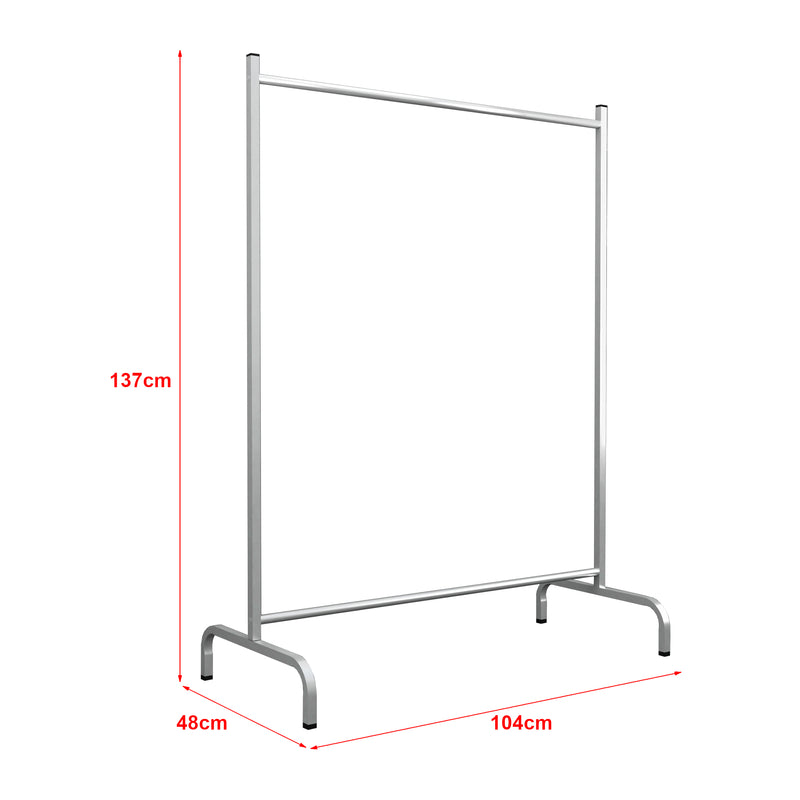 Måttskiss Klädhängare Staffanstorp 137x104x48cm silver [en.casa]