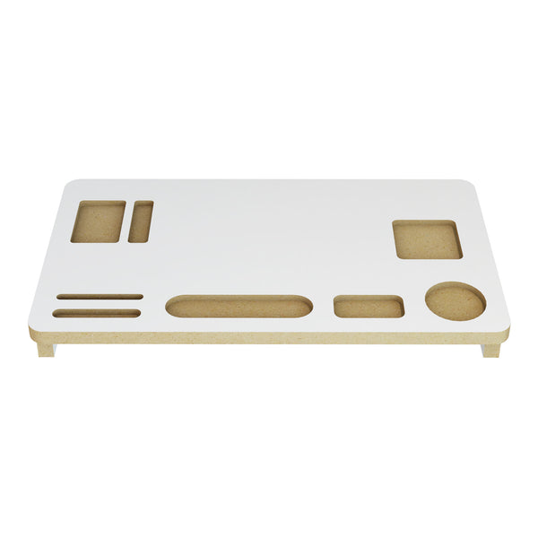 Monitorställ Tjele 54 x 30 x 7 cm Vit [en.casa]