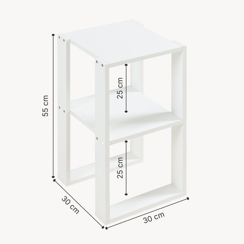 Måttskiss Sidobord Thyholm 55x30x30 cm Vit [en.casa]