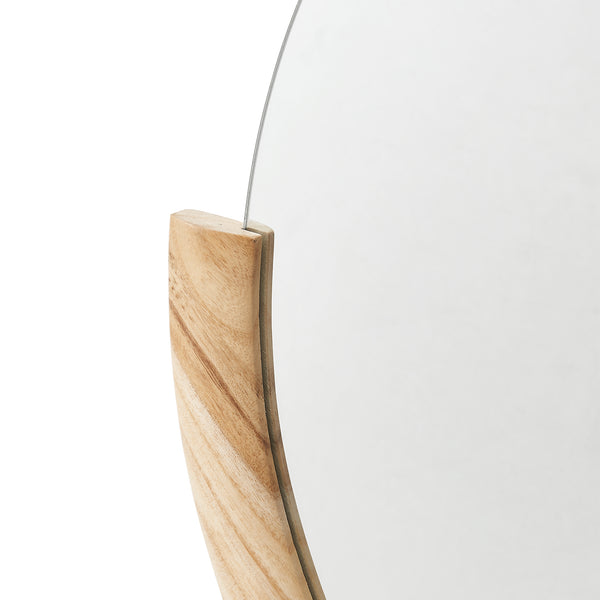 Väggspegel Atri oval 61x64 cm eukalyptus [en.casa]