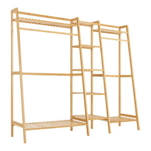 Klädställning Sogndal 139x158x40 cm bambu [en.casa]