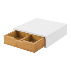 Lådbox Vieremä 9x30x31cm vit/bambu-look [en.casa]