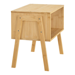 Sängbord Vinderup set om 2 stapelbar bambu 42x43,5x29 cm [en.casa]