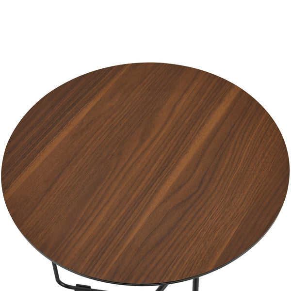 Sidobord Böhen 42xØ39,5 cm stål valnötsfärg [en.casa]