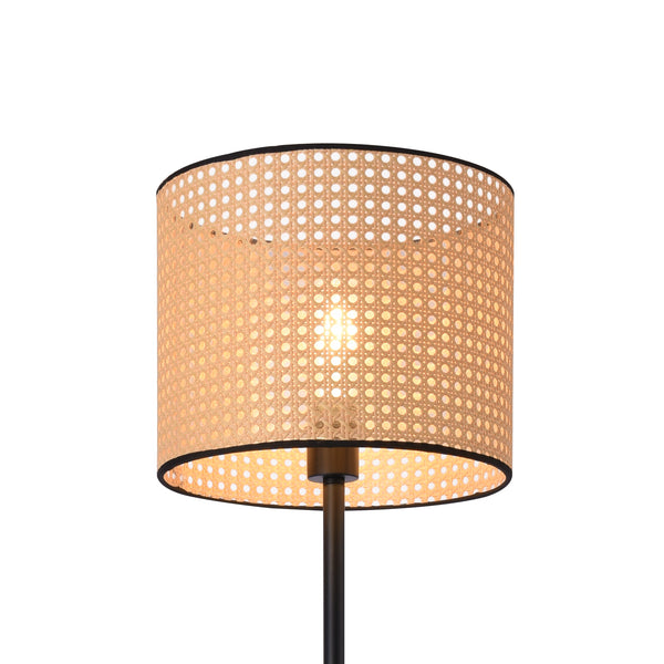 Golvlampa Helens 154xØ30 cm rottingkänsla beige metall [lux.pro] 