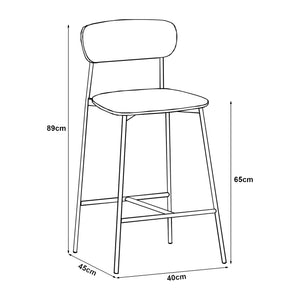 Barstol Jyväskylä set om 2 beige 89x40x45 cm [en.casa]