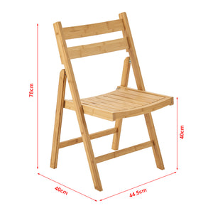 Fällbar stol Gran av bambu, set om 2 [en.casa]