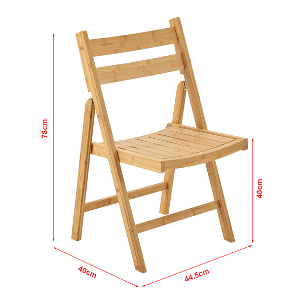 Fällbar stol Gran av bambu, set om 2 [en.casa]