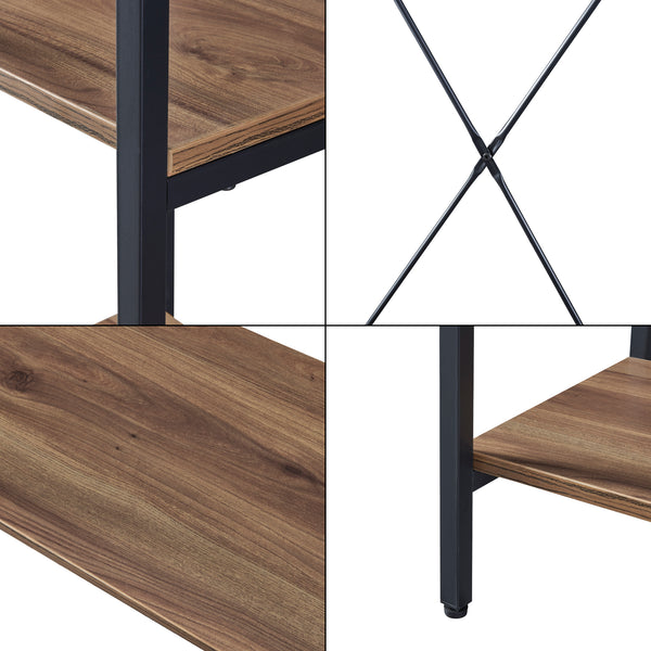 Klädhängare Hvidovre 170x100x35 cm svart/trä färger [en.casa]