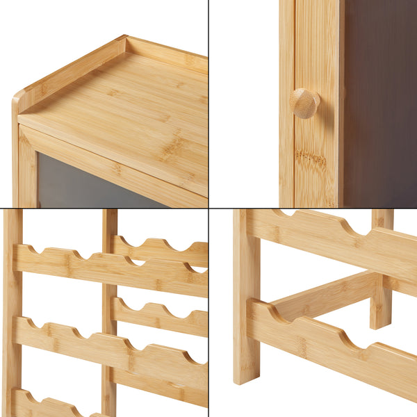 Vinställ Gjerstad 100x47x28cm bambu natur [en.casa]