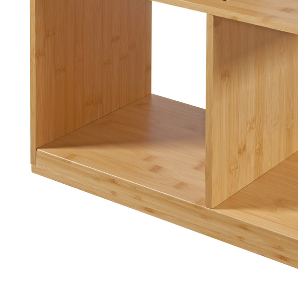 Bokhylla Gullspång 130x55x30 cm bambu [en.casa]