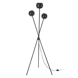 Golvlampa Nykvarn 3-ljus metall svart [lux.pro]