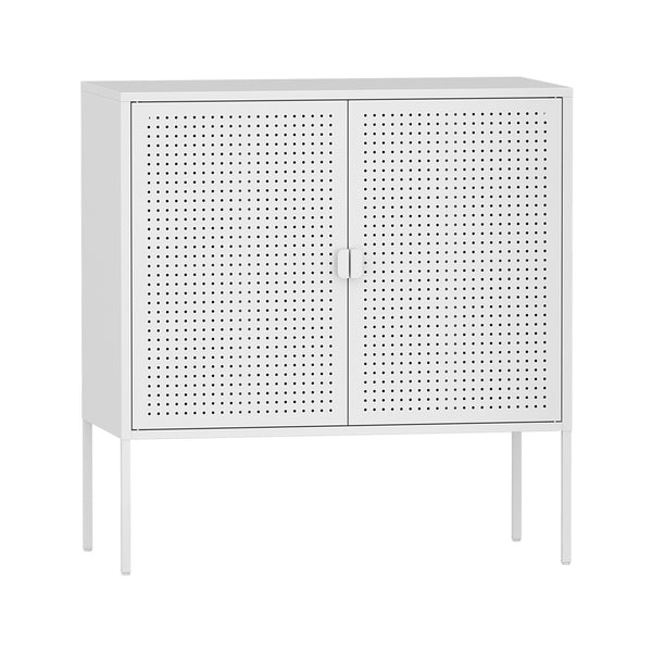 Sideboard Castelli 82,5 x 80 x 40 cm Vit Stål [en.casa]