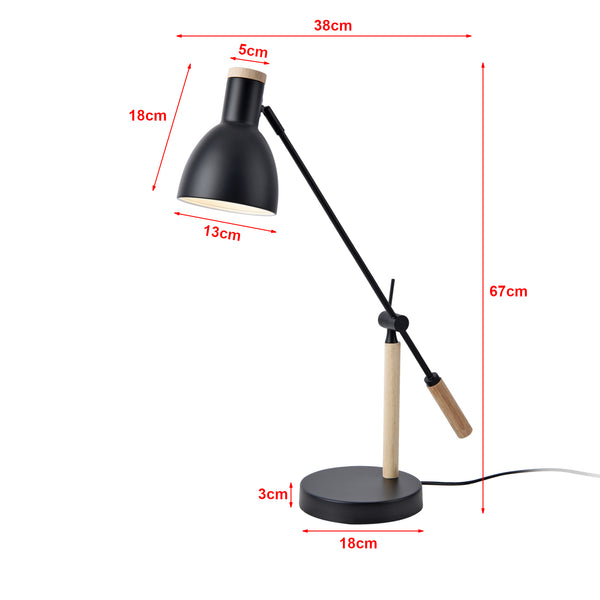 Watford bordslampa svart / träfärger [lux.pro]