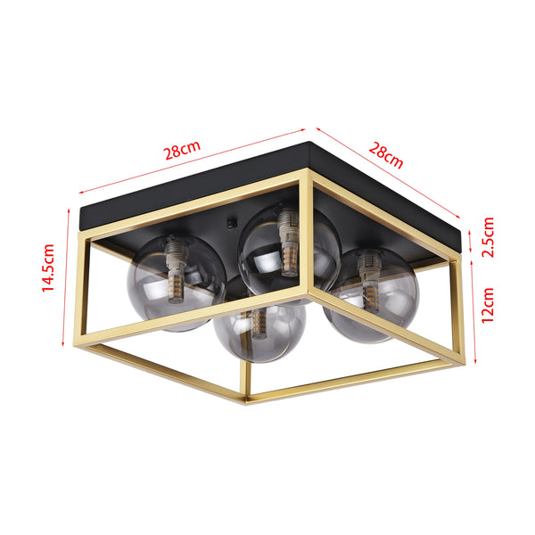 Widnes taklampa svart/guldfärgad [lux.pro]