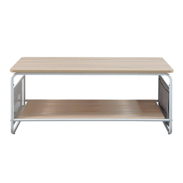 Soffbord Dyrøy 100x50x43cm vit/ek [en.casa]