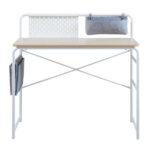 Skrivbord Dyrøy 98x98x46cm vit/ek [en.casa]