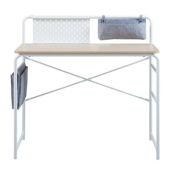 Skrivbord Dyrøy 98x98x46cm vit/ek [en.casa]