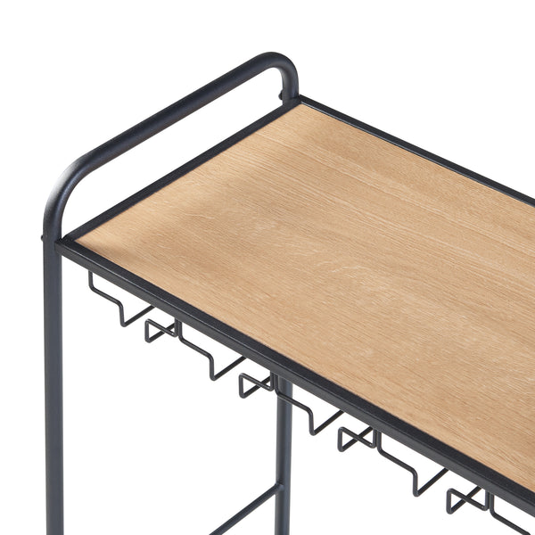 Hustadvika vinställ 120x61x33cm svart/ek [en.casa]