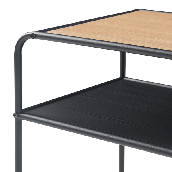 Sidobord Krødsherad 55x51x36cm svart/ek [en.casa]