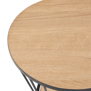 Sidobord Fossbergom svart/ek-look [en.casa]