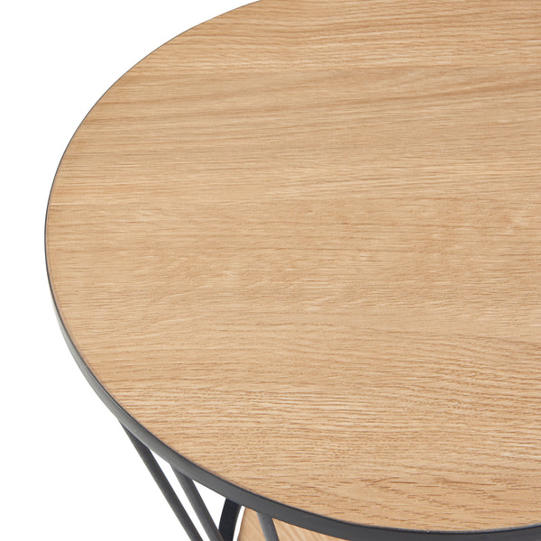 Sidobord Fossbergom svart/ek-look [en.casa]