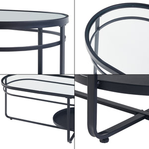 Soffbord Kumla 90x42,5x46 cm glas metall [en.casa] 