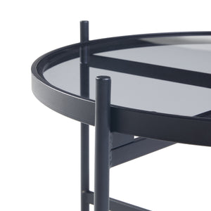 Soffbord Lier 61x39,5 cm metall glas [en.casa]