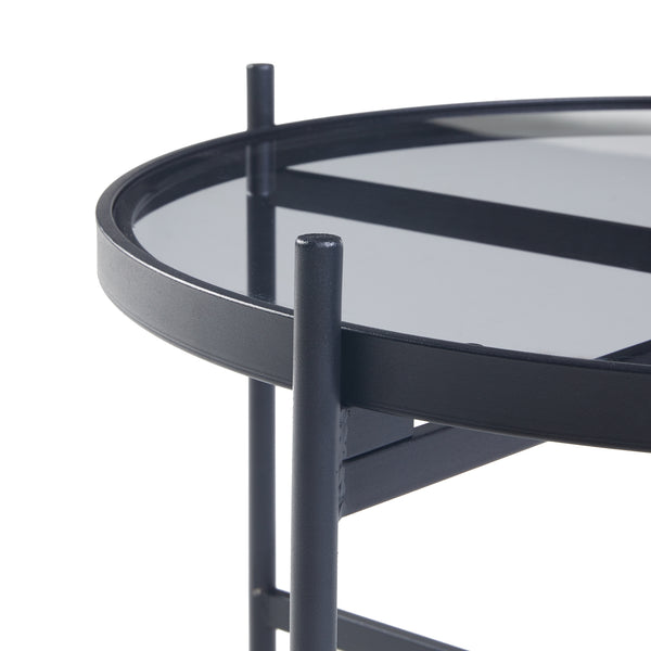 Soffbord Lier 61x39,5 cm metall glas [en.casa]