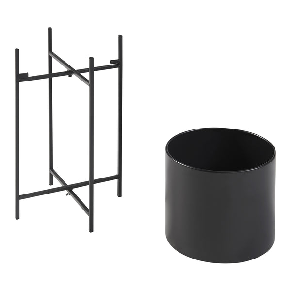 Växtställ Orsa set om 3 metall svart [en.casa]