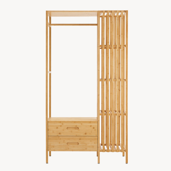 Garderobsställ Varanger 185x100x45 cm Bambus [en.casa]