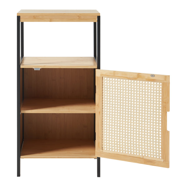 Badrumsskåp Tervola 80x40x35cm Bambufiber Svart [en.casa]