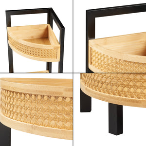 Hörnhylla Tervola 80x31,5 cm bambu textil rottingkänsla [en.casa] 