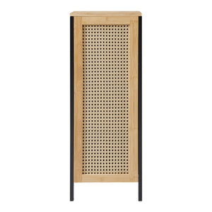 Tvättkorg Tervola 51 L Svart/Bambu [en.casa]
