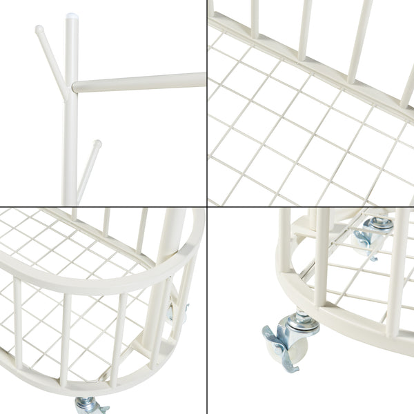 Rullbar klädhängare Risør stål vit [en.casa]