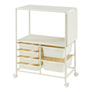 Vagn Sørfold med lådor 100x37x85cm Vit [en.casa]
