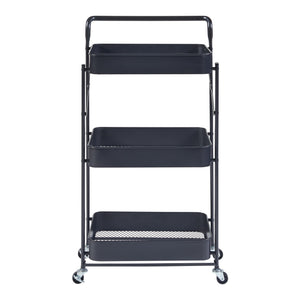 Vagn Vörå med 3 nivåer 88x45x30cm svart [en.casa]