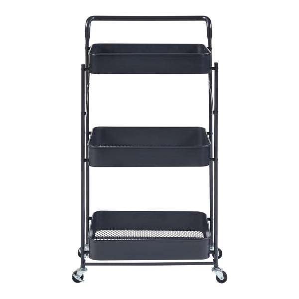 Vagn Vörå med 3 nivåer 88x45x30cm svart [en.casa]