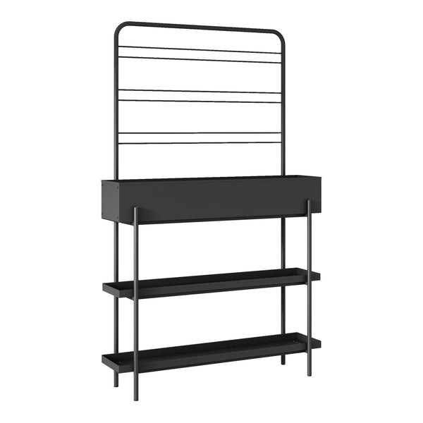 Utomhus växtställ Aalsmeer metall 154x96x24 cm svart [casa.pro]