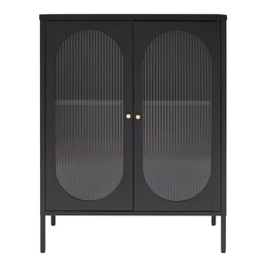 Sideboard Karlskrona 102x80x40 cm Svart, matt [en.casa]