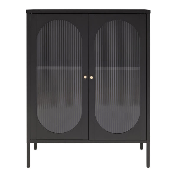 Sideboard Karlskrona 102x80x40 cm Svart, matt [en.casa]