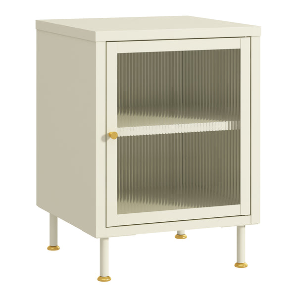 Sidobord Lindau 56x40x40 cm stål creme [en.casa] 