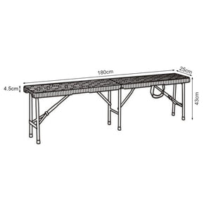 Hopfällbar bänk Mark 180x25x43 cm rottingkänsla [en.casa] 