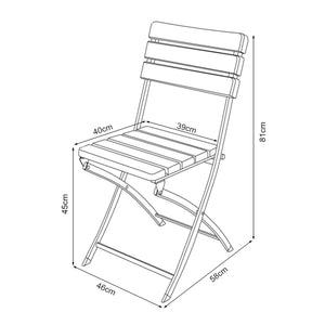 Klappstol Lillestrøm set om 2 trämönster 81x46x58 cm [en.casa]