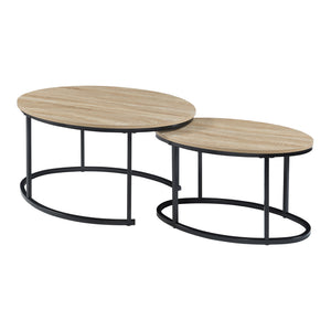 Satbord Nederländerna 2-pack Svart/Ek [en.casa]