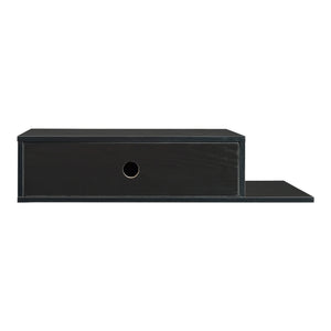 Vägghylla Stor med låda 65x30x15 cm svart [en.casa]