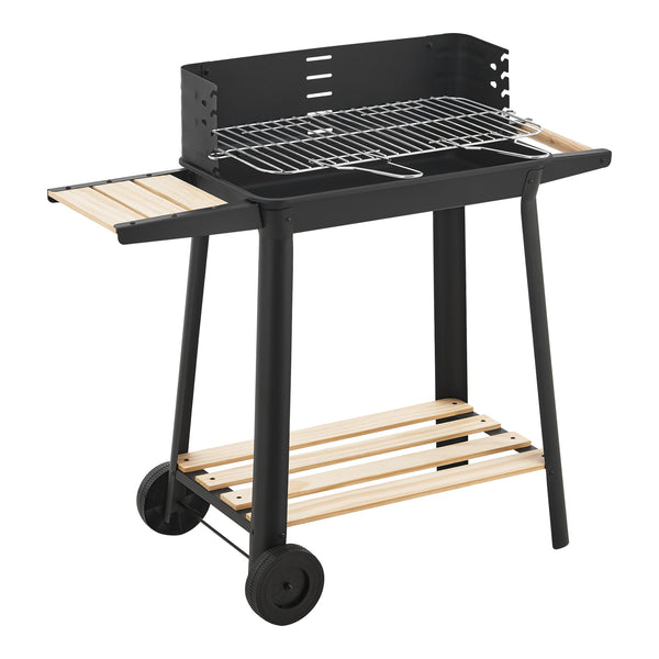 Ari grillvagn 78x86x30cm svart/trä [casa.pro]