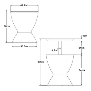 Kylbord Atessa 58x49 cm rottinglook [casa.pro]
